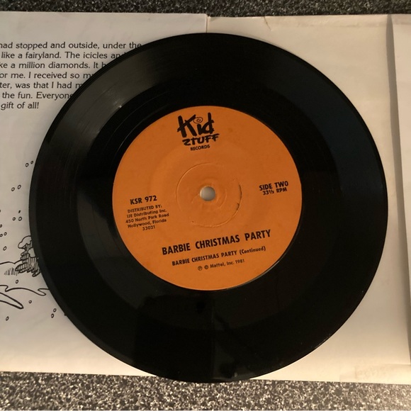 VTG Barbie Christmas Party by Kidstuff Records KSR972, See Hear Read Series 1981 - Picture 6 of 13